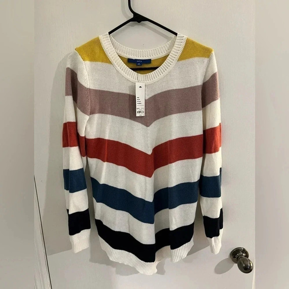Apt 9 Colorful bold striped sweater * brand new with tags* Size Medium - Picture 1 of 3